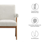 Chaise de salle à manger Lyra en tissu bouclé – Lot de 2