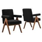 Chaise de salle à manger Lyra en tissu bouclé – Lot de 2
