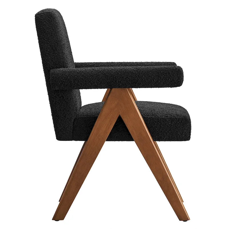 Chaise de salle à manger Lyra en tissu bouclé – Lot de 2