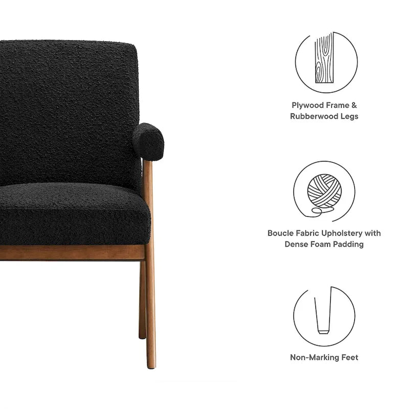 Chaise de salle à manger Lyra en tissu bouclé – Lot de 2