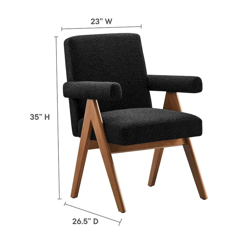 Chaise de salle à manger Lyra en tissu bouclé – Lot de 2