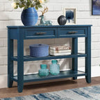 Table console de canapé avec 2 tiroirs de rangement et 2 étagères à niveaux, buffet en bois de 42 pouces pour salon, cuisine, entrée, couloir