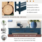 Table console de canapé avec 2 tiroirs de rangement et 2 étagères à niveaux, buffet en bois de 42 pouces pour salon, cuisine, entrée, couloir