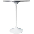 Table à manger ronde LeisureMod Verve 27 avec plateau en bois MDF et base en acier blanc pour cuisine et salle à manger