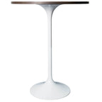 Table à manger ronde LeisureMod Verve 27 avec plateau en bois MDF et base en acier blanc pour cuisine et salle à manger