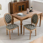 Chaises de salle à manger modernes du milieu du siècle, lot de 4, chaises de salle à manger haut de gamme en cuir PU touffeté avec garniture cloutée et pieds en bois massif