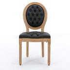 Chaises de salle à manger modernes du milieu du siècle, lot de 4, chaises de salle à manger haut de gamme en cuir PU touffeté avec garniture cloutée et pieds en bois massif