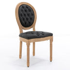 Chaises de salle à manger modernes du milieu du siècle, lot de 4, chaises de salle à manger haut de gamme en cuir PU touffeté avec garniture cloutée et pieds en bois massif