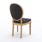 Chaises de salle à manger modernes du milieu du siècle, lot de 4, chaises de salle à manger haut de gamme en cuir PU touffeté avec garniture cloutée et pieds en bois massif