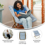 Fauteuil soucoupe surdimensionné pliable en fausse fourrure avec cadre en acier - S.O.