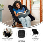 Fauteuil soucoupe surdimensionné pliable en fausse fourrure avec cadre en acier - S.O.
