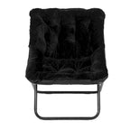 Fauteuil soucoupe surdimensionné pliable en fausse fourrure avec cadre en acier - S.O.