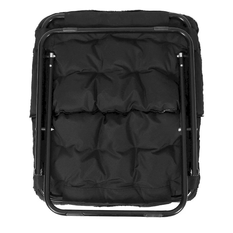 Fauteuil soucoupe surdimensionné pliable en fausse fourrure avec cadre en acier - S.O.