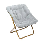 Fauteuil soucoupe surdimensionné pliable en fausse fourrure avec cadre en acier - S.O.