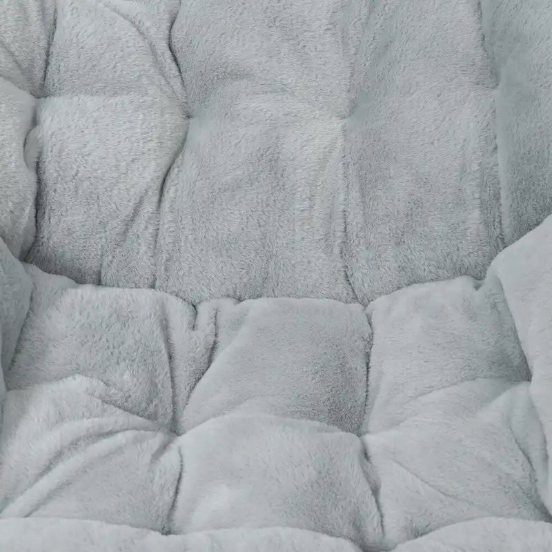 Fauteuil soucoupe surdimensionné pliable en fausse fourrure avec cadre en acier - S.O.