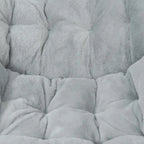Fauteuil soucoupe surdimensionné pliable en fausse fourrure avec cadre en acier - S.O.