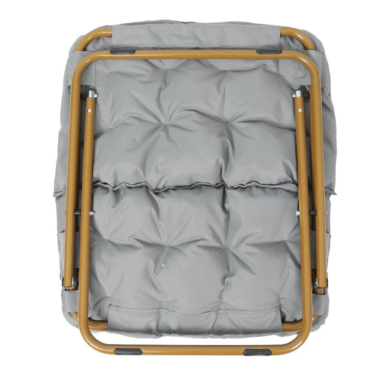 Fauteuil soucoupe surdimensionné pliable en fausse fourrure avec cadre en acier - S.O.