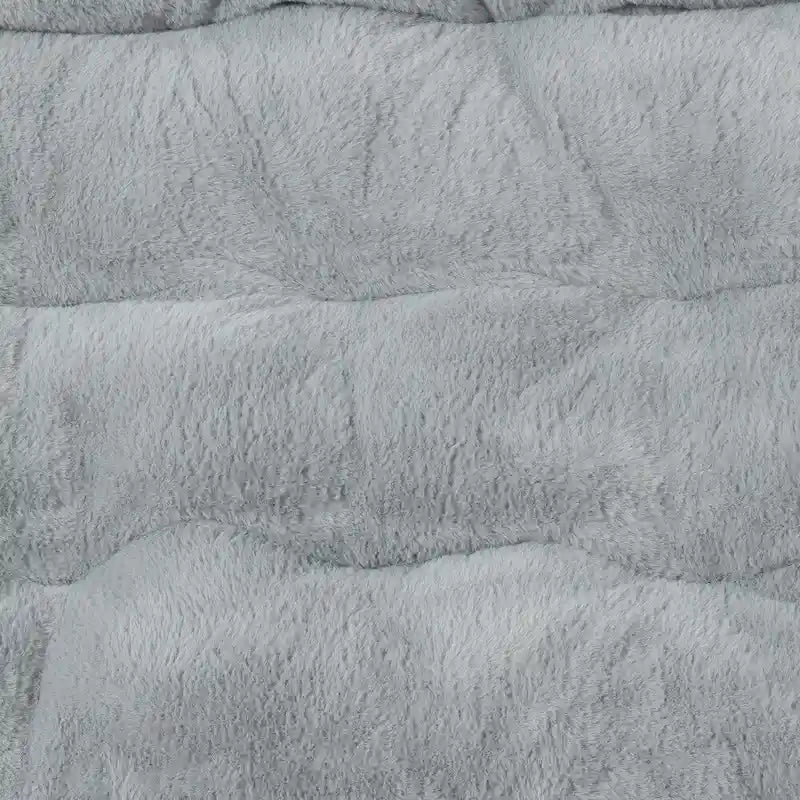 Fauteuil soucoupe surdimensionné pliable en fausse fourrure avec cadre en acier - S.O.