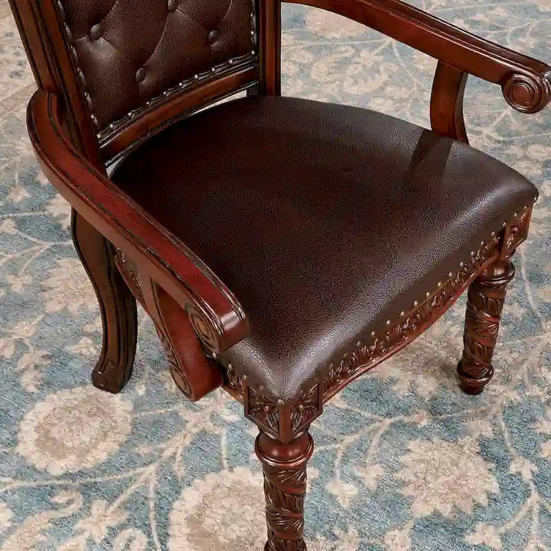 Chaises de salle à manger avec accoudoirs Abeena en bois de cerisier massif (lot de 2) par Furniture of America