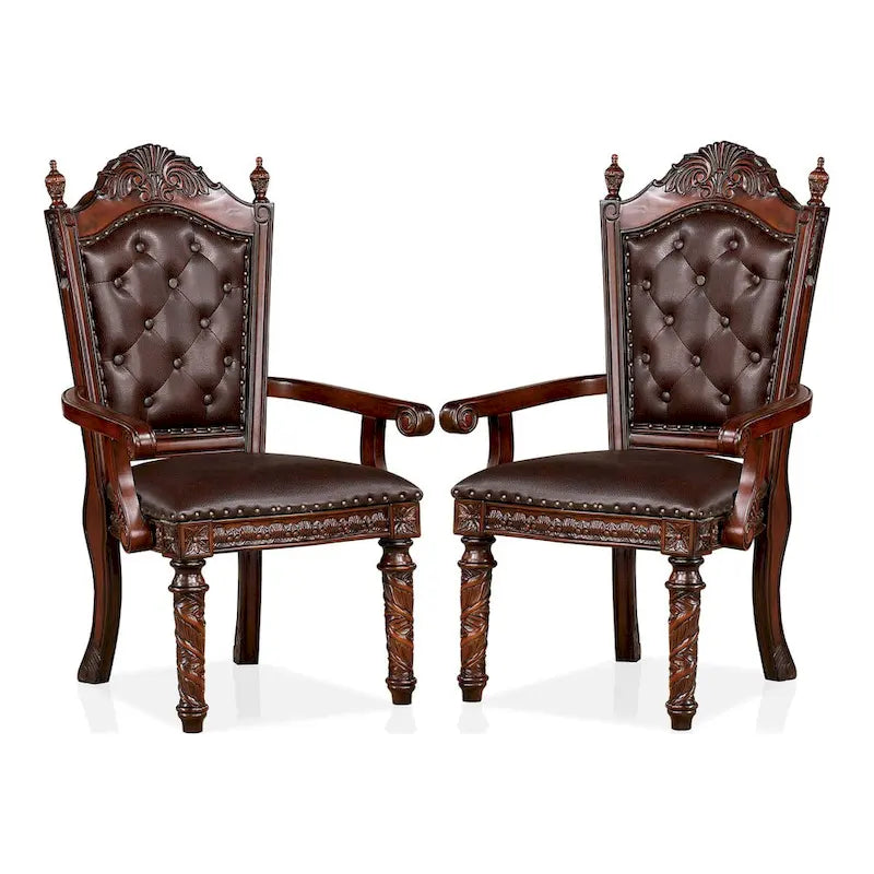 Chaises de salle à manger avec accoudoirs Abeena en bois de cerisier massif (lot de 2) par Furniture of America