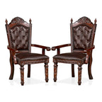 Chaises de salle à manger avec accoudoirs Abeena en bois de cerisier massif (lot de 2) par Furniture of America