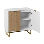 Buffet 2 portes, meuble de rangement en bois blanc avec étagère réglable pour salon, cuisine, chambre à coucher