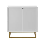 Buffet 2 portes, meuble de rangement en bois blanc avec étagère réglable pour salon, cuisine, chambre à coucher