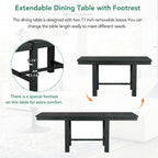 Ensemble de salle à manger extensible 6 pièces avec 4 chaises et banc