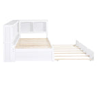 Lit de repos double avec lit gigogne, armoires de rangement et ports USB