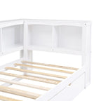 Lit de repos double avec lit gigogne, armoires de rangement et ports USB