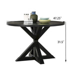 Table de salle à manger avec piètement en croix en noir