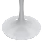 Table de salle à manger ronde LeisureMod Verve avec plateau en résine blanche et base en acier blanc pour cuisine et salle à manger