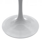 Table de salle à manger ronde LeisureMod Verve avec plateau en résine blanche et base en acier blanc pour cuisine et salle à manger