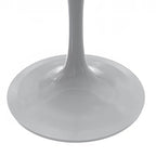 Table de salle à manger ronde LeisureMod Verve avec plateau en résine blanche et base en acier blanc pour cuisine et salle à manger