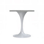 Table de salle à manger ronde LeisureMod Verve avec plateau en résine blanche et base en acier blanc pour cuisine et salle à manger