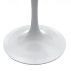 Table de salle à manger ronde LeisureMod Verve avec plateau en résine blanche et base en acier blanc pour cuisine et salle à manger