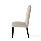Lot de 2 chaises de salle à manger tapissées en tissu avec pieds en bois