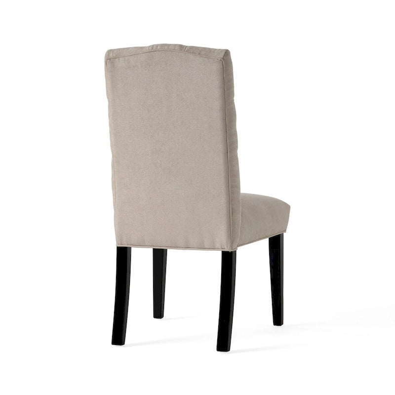 Lot de 2 chaises de salle à manger tapissées en tissu avec pieds en bois