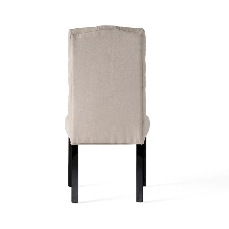 Lot de 2 chaises de salle à manger tapissées en tissu avec pieds en bois