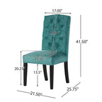 Lot de 2 chaises de salle à manger tapissées en tissu avec pieds en bois