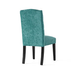 Lot de 2 chaises de salle à manger tapissées en tissu avec pieds en bois
