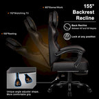 Chaise de jeu BOSSIN grande taille 400 lb avec repose-pieds, chaise de jeu vidéo ergonomique pour adultes avec appuie-tête et oreiller lombaire