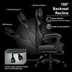 Chaise de jeu BOSSIN grande taille 400 lb avec repose-pieds, chaise de jeu vidéo ergonomique pour adultes avec appuie-tête et oreiller lombaire