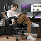 Chaise de jeu BOSSIN grande taille 400 lb avec repose-pieds, chaise de jeu vidéo ergonomique pour adultes avec appuie-tête et oreiller lombaire