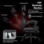 Chaise de jeu BOSSIN grande taille 400 lb avec repose-pieds, chaise de jeu vidéo ergonomique pour adultes avec appuie-tête et oreiller lombaire