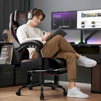 Chaise de jeu BOSSIN grande taille 400 lb avec repose-pieds, chaise de jeu vidéo ergonomique pour adultes avec appuie-tête et oreiller lombaire