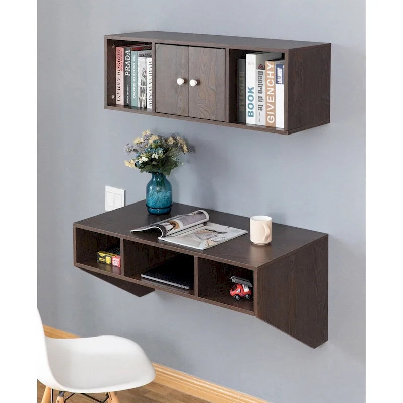 Bureau d'ordinateur mural
