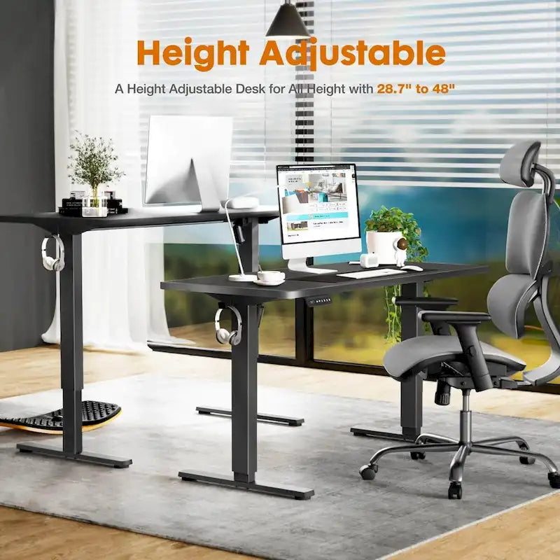 Bureau assis-debout électrique réglable en hauteur, bureau d'ordinateur ergonomique assis-debout, 55 x 24