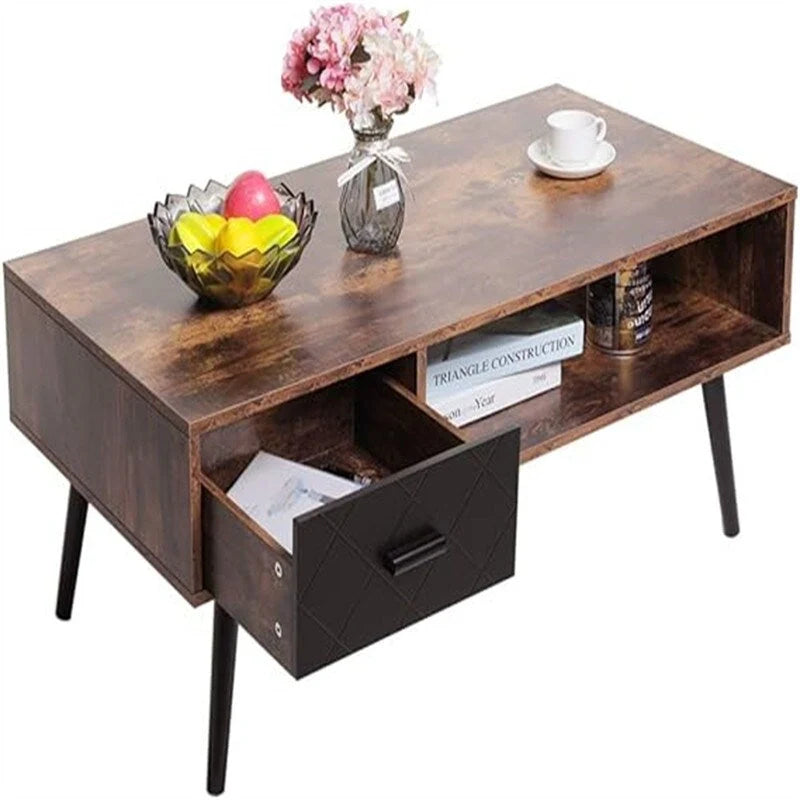 Une table basse avec tiroirs