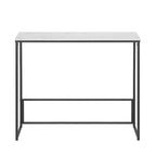 Console étroite Maypex en quartz blanc avec base noire